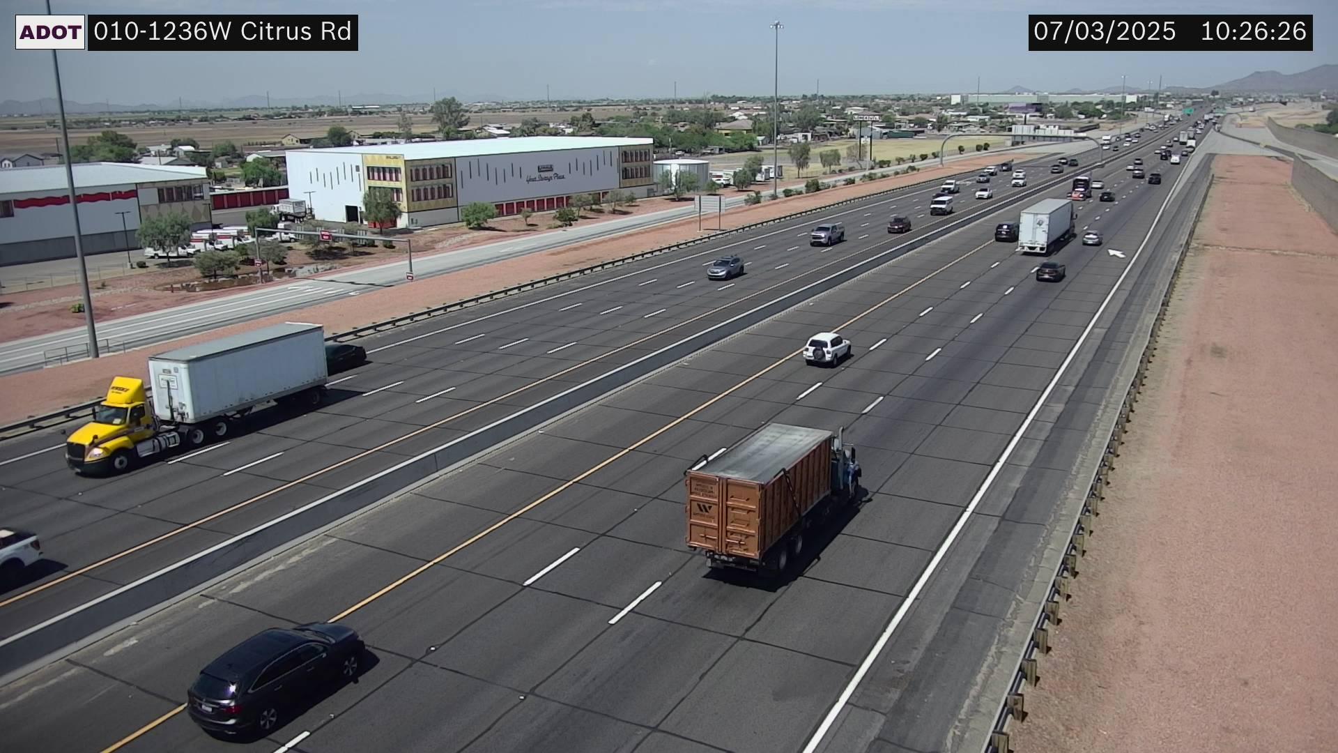 Traffic Cam Goodyear › West: I-10 WB 123.60 @Citrus Rd