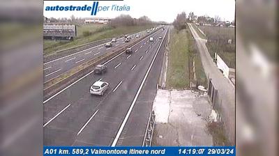 Preview delle webcam di Valmontone: A01 km. 589,2 - itinere nord