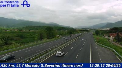 Preview delle webcam di Fisciano: A30 km. 53,7 Mercato S.Severino itinere nord