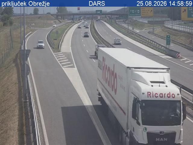 Traffic Cam Obrezje: A2/E70, Karavanke - Obrežje, priključek Obrežje