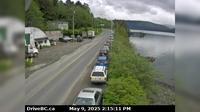 Queen Charlotte › North: Hwy at the ferry terminal on Haida Gwaii, looking north