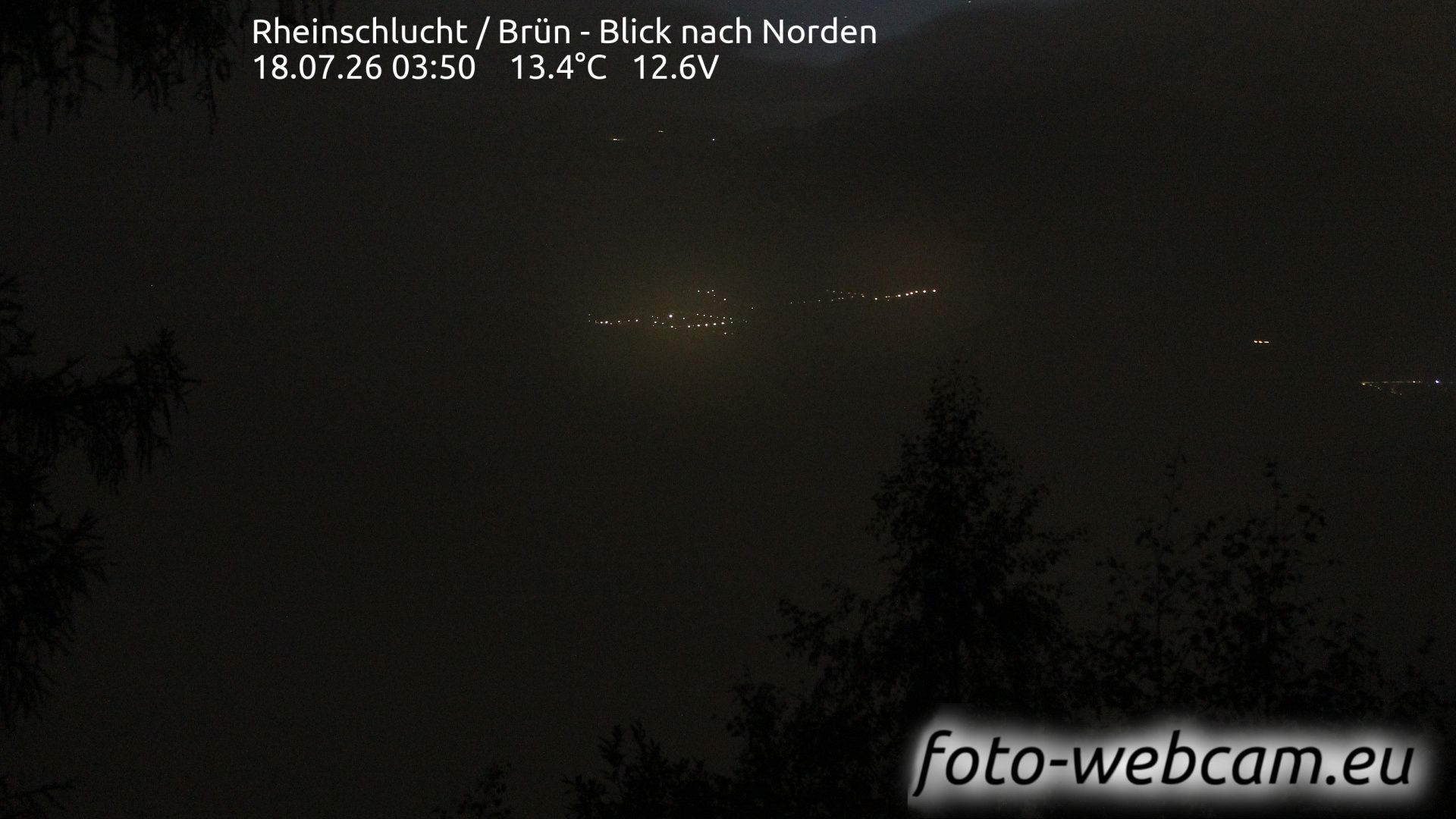 Traffic Cam Safiental: Rheinschlucht - Brün - Blick nach Norden