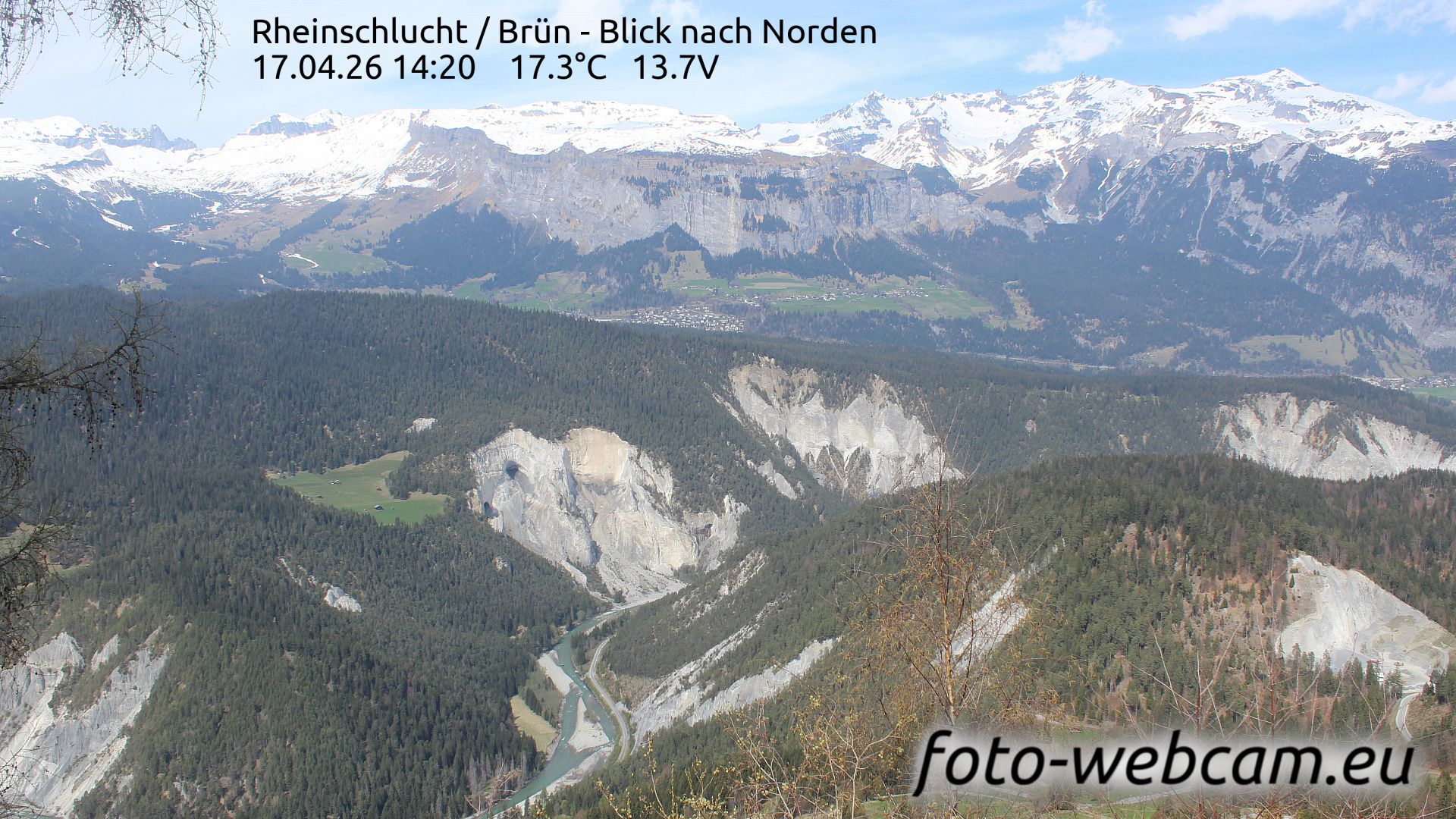 Safiental: Rheinschlucht - Brün - Blick nach Norden