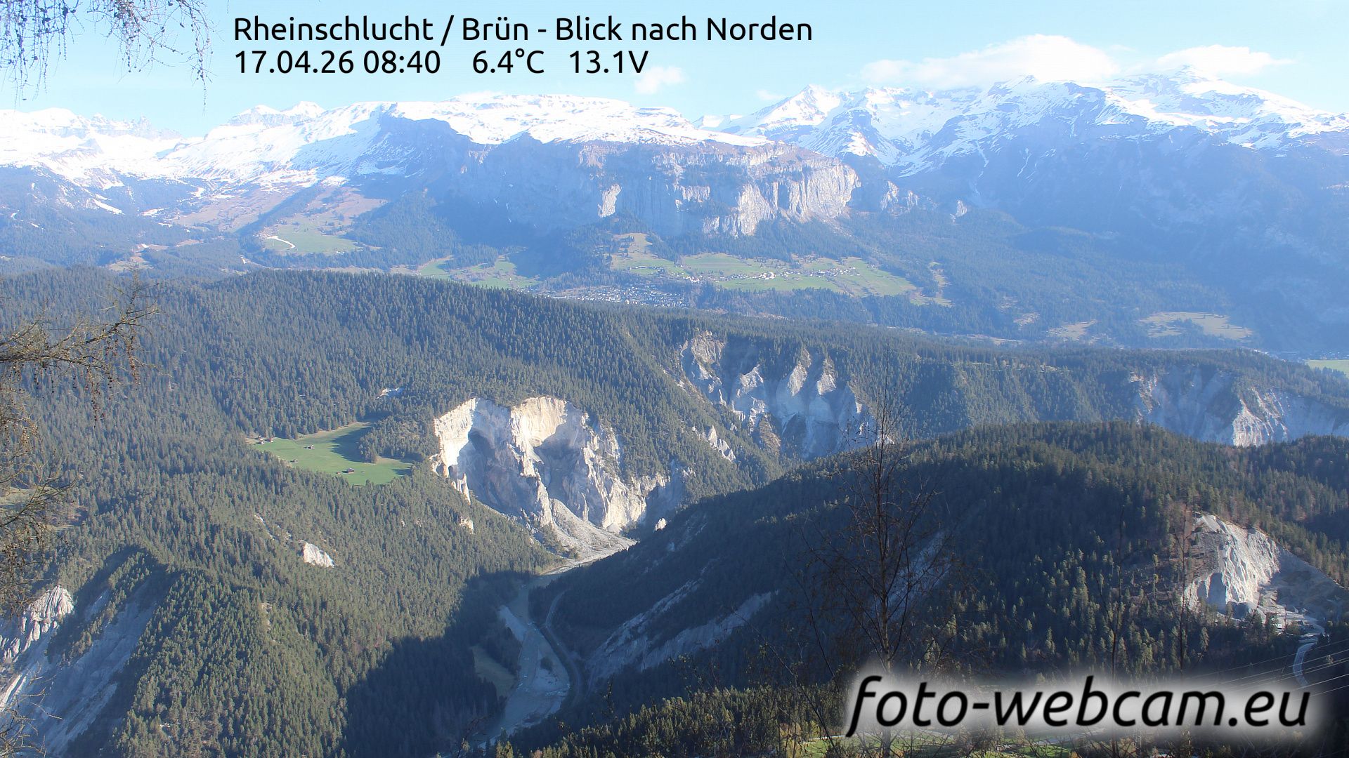 Safiental: Rheinschlucht - Brün - Blick nach Norden