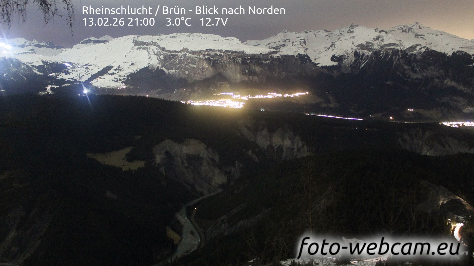 Safiental: Rheinschlucht - Brün - Blick nach Norden