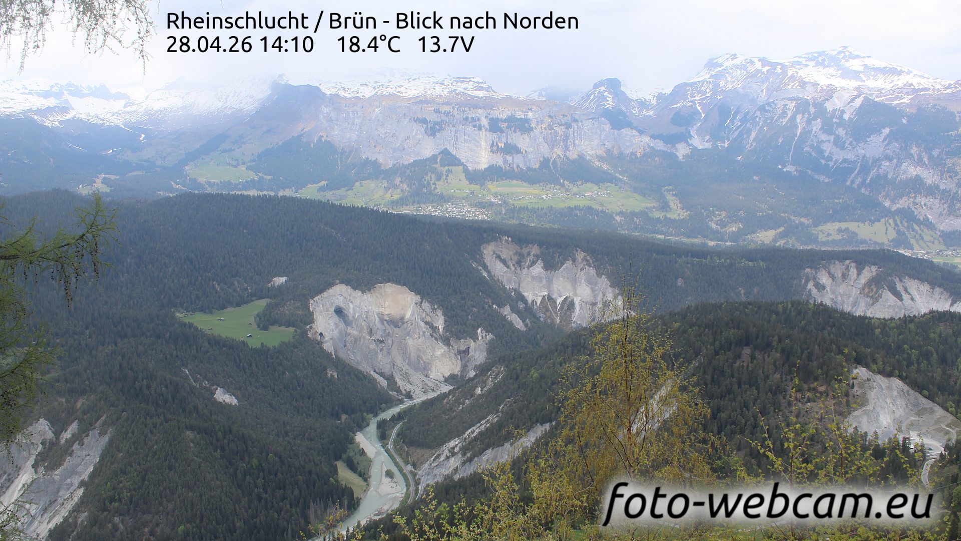 Safiental: Rheinschlucht - Brün - Blick nach Norden