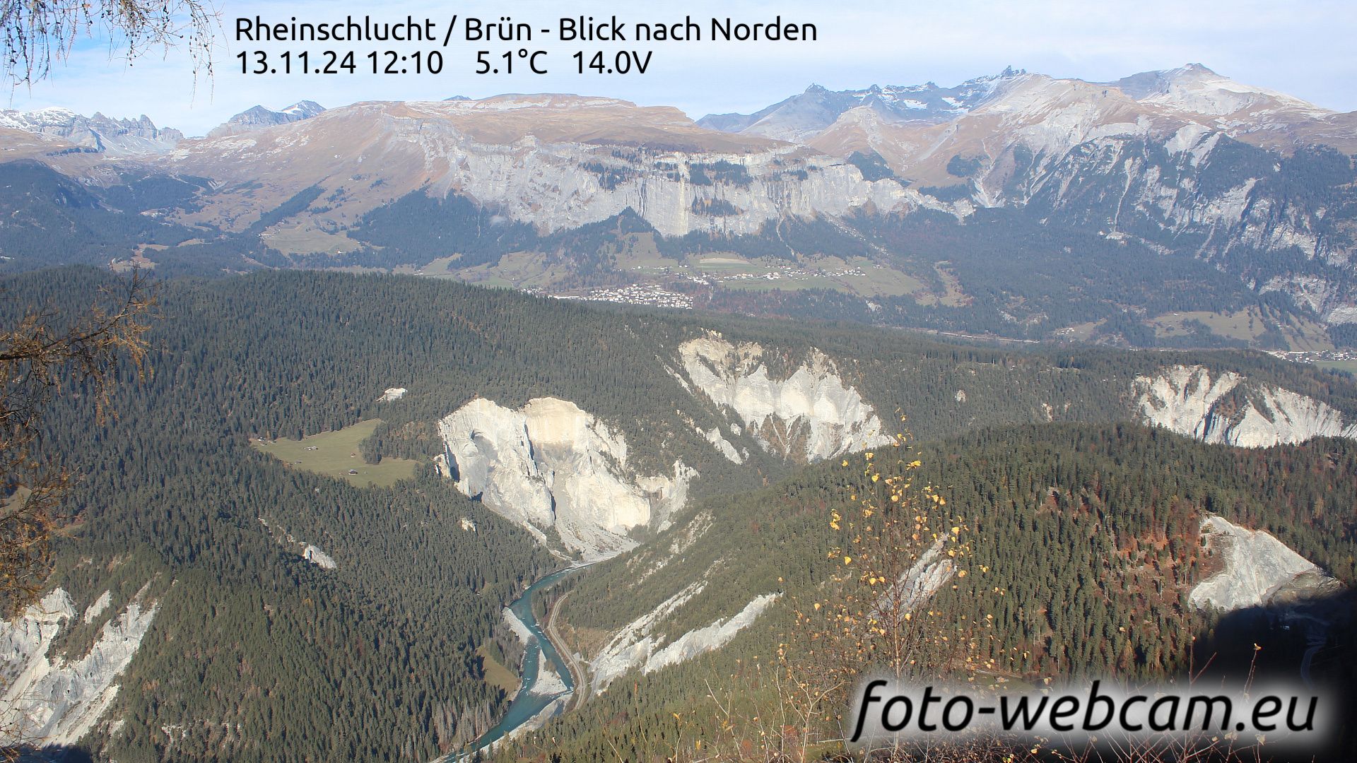 Safiental: Rheinschlucht - Brün - Blick nach Norden