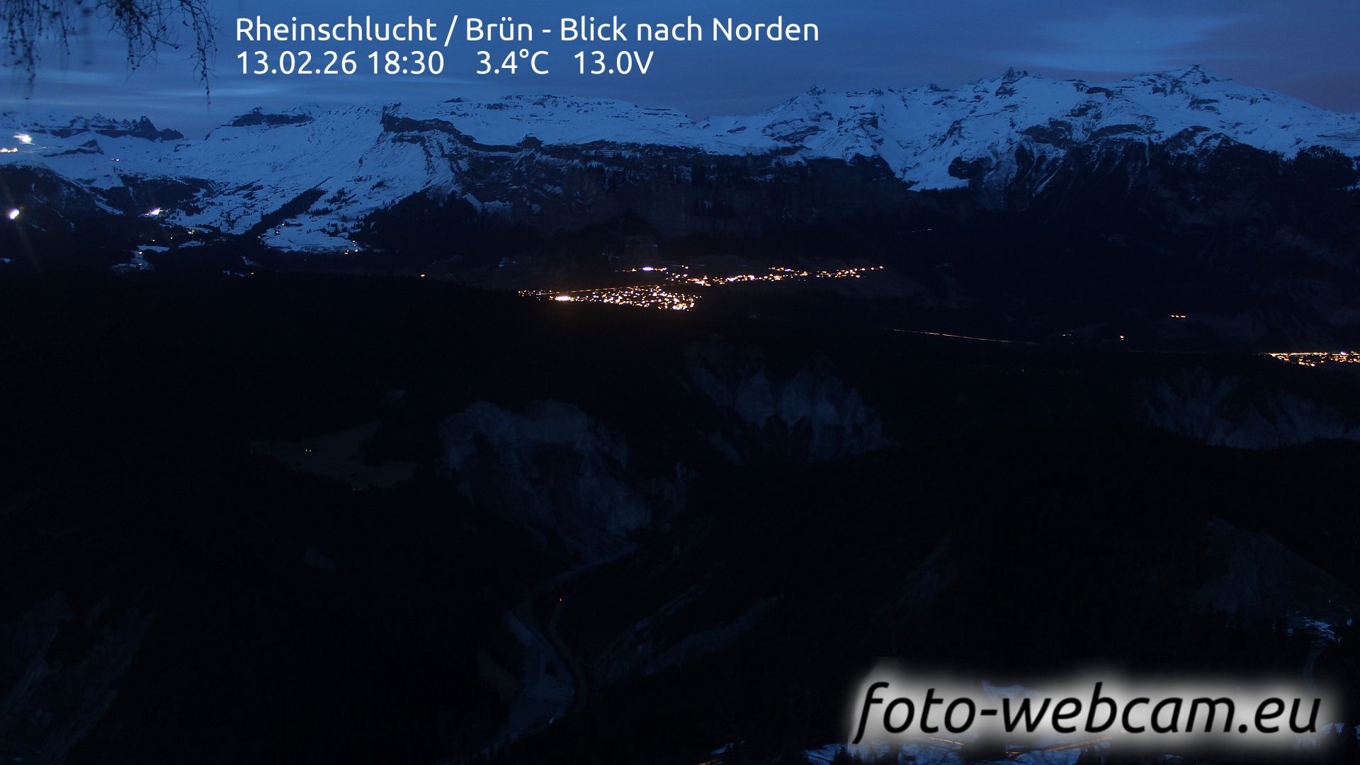Safiental: Rheinschlucht - Brün - Blick nach Norden