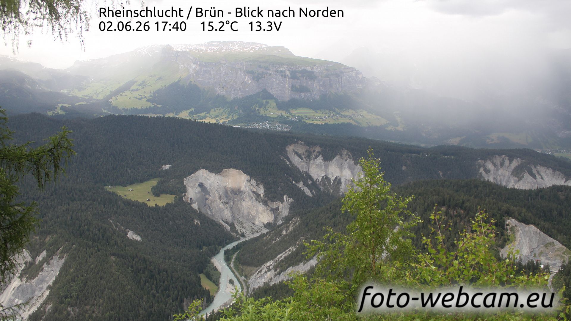 Safiental: Rheinschlucht - Brün - Blick nach Norden