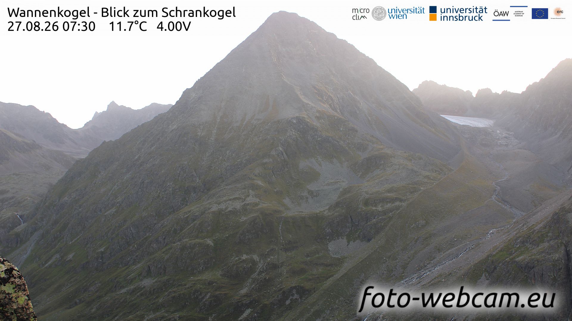 Traffic Cam Gemeinde Langenfeld: Wannenkogel - Blick zum Schrankogel