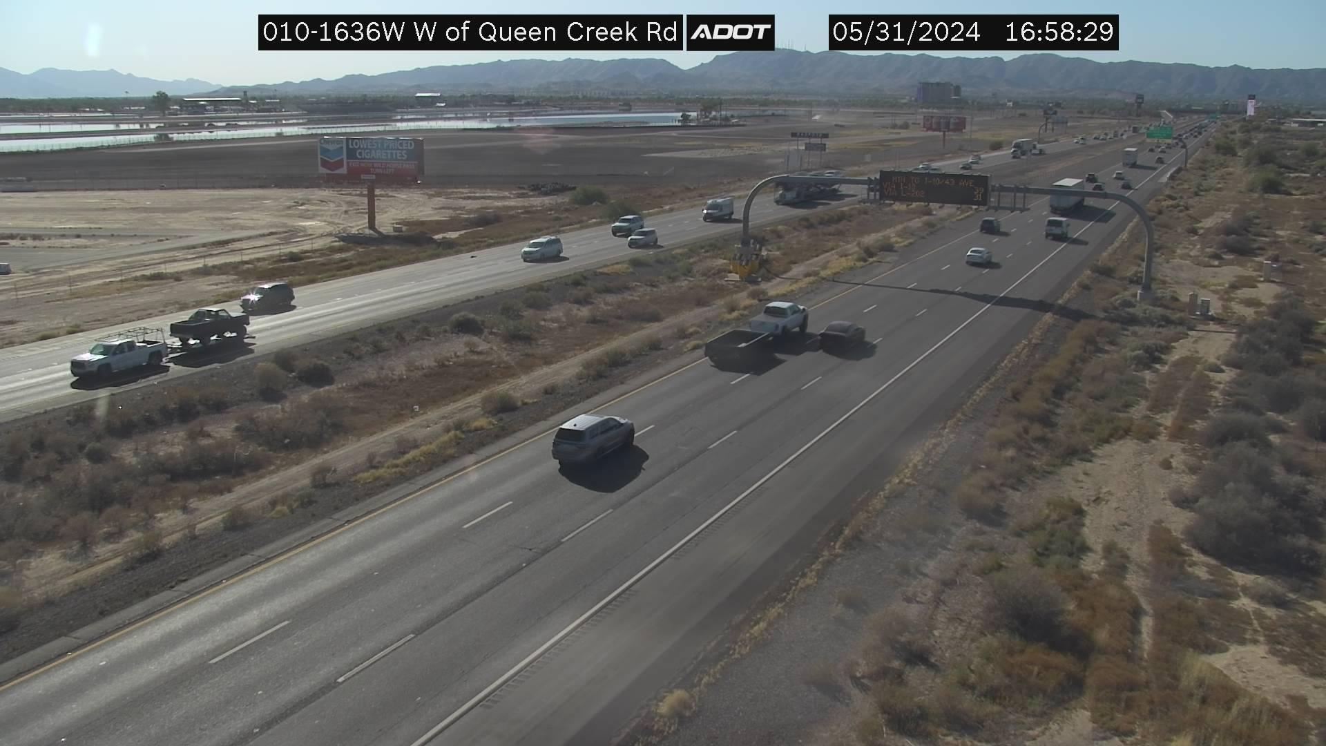 Traffic Cam Sun Lakes › West: I-10 WB 163.60 @W of Queen Creek Rd