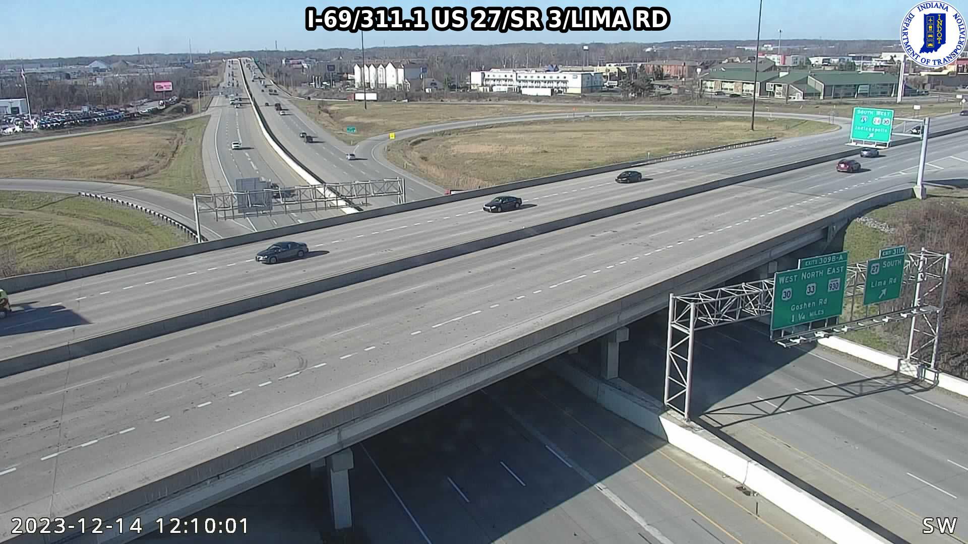 Traffic Cam Fort Wayne: I-69: I-69/311.1 US 27/SR 3/LIMA RD