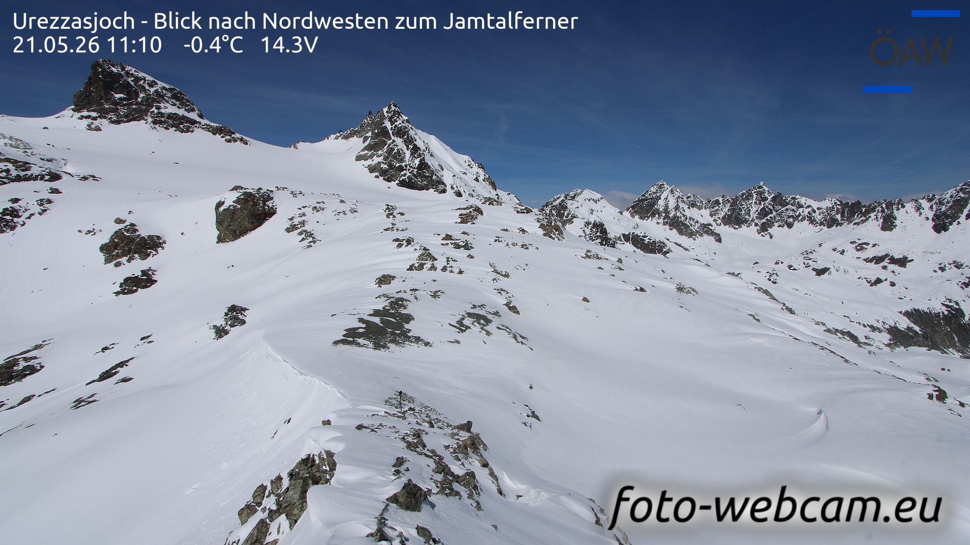 Scuol: Urezzasjoch - Blick nach Nordwesten zum Jamtalferner