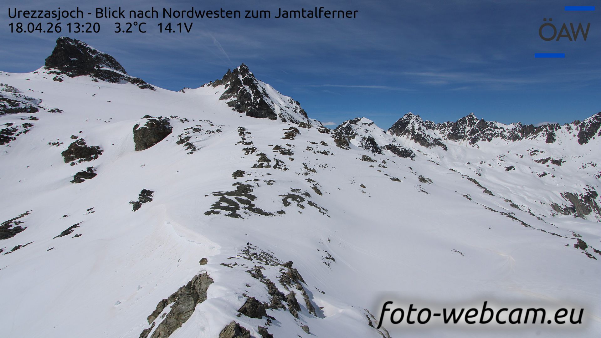 Scuol: Urezzasjoch - Blick nach Nordwesten zum Jamtalferner