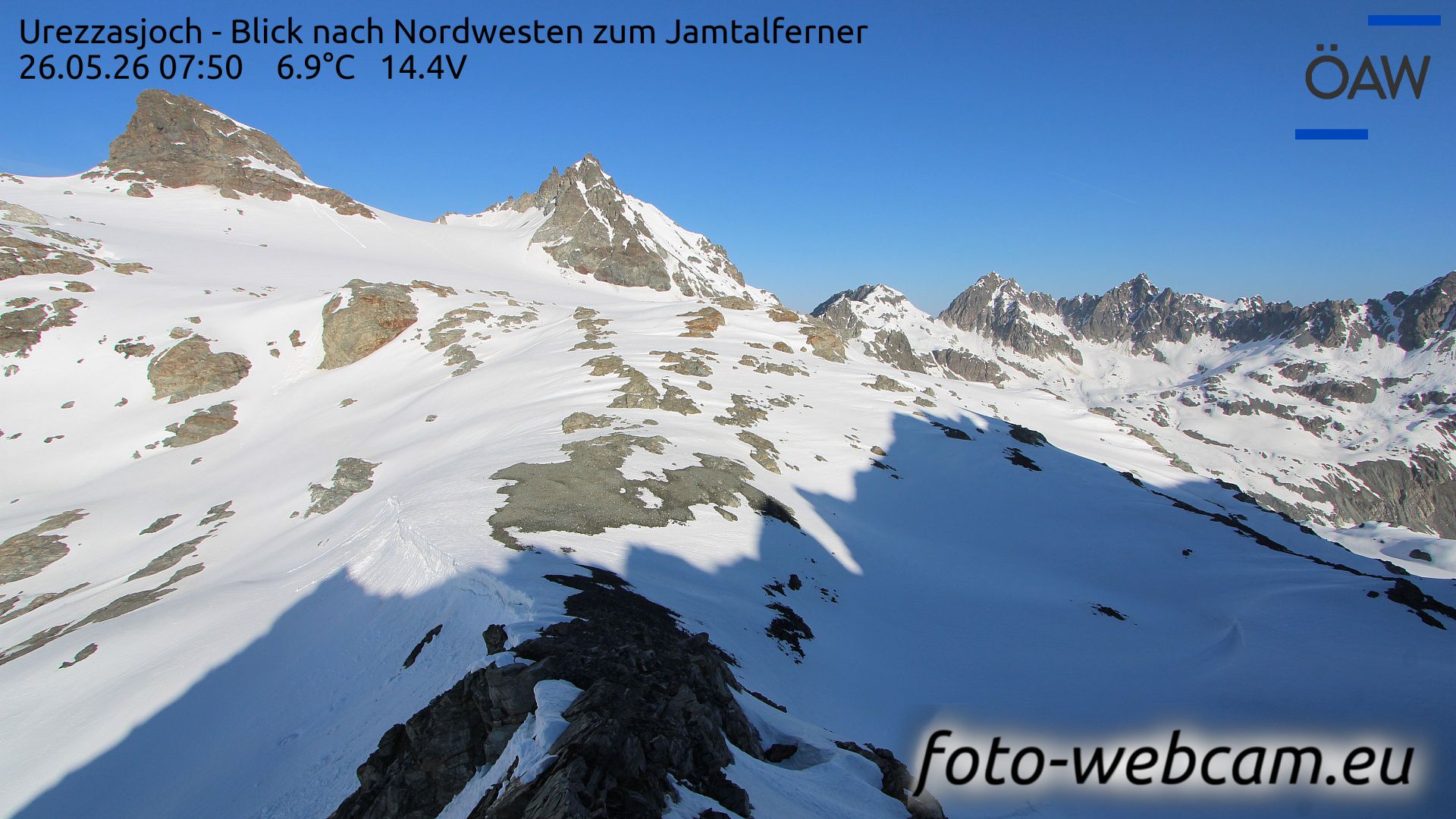 Scuol: Urezzasjoch - Blick nach Nordwesten zum Jamtalferner