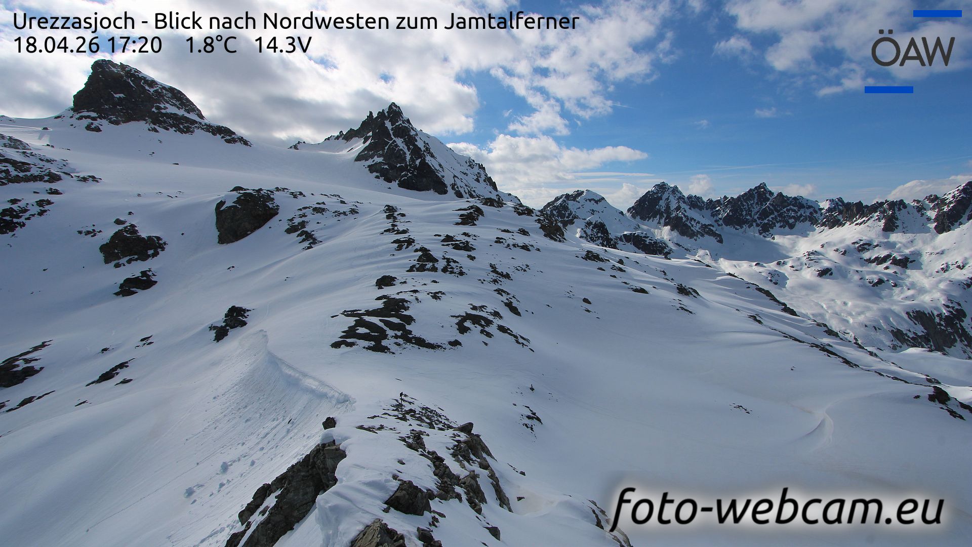 Scuol: Urezzasjoch - Blick nach Nordwesten zum Jamtalferner