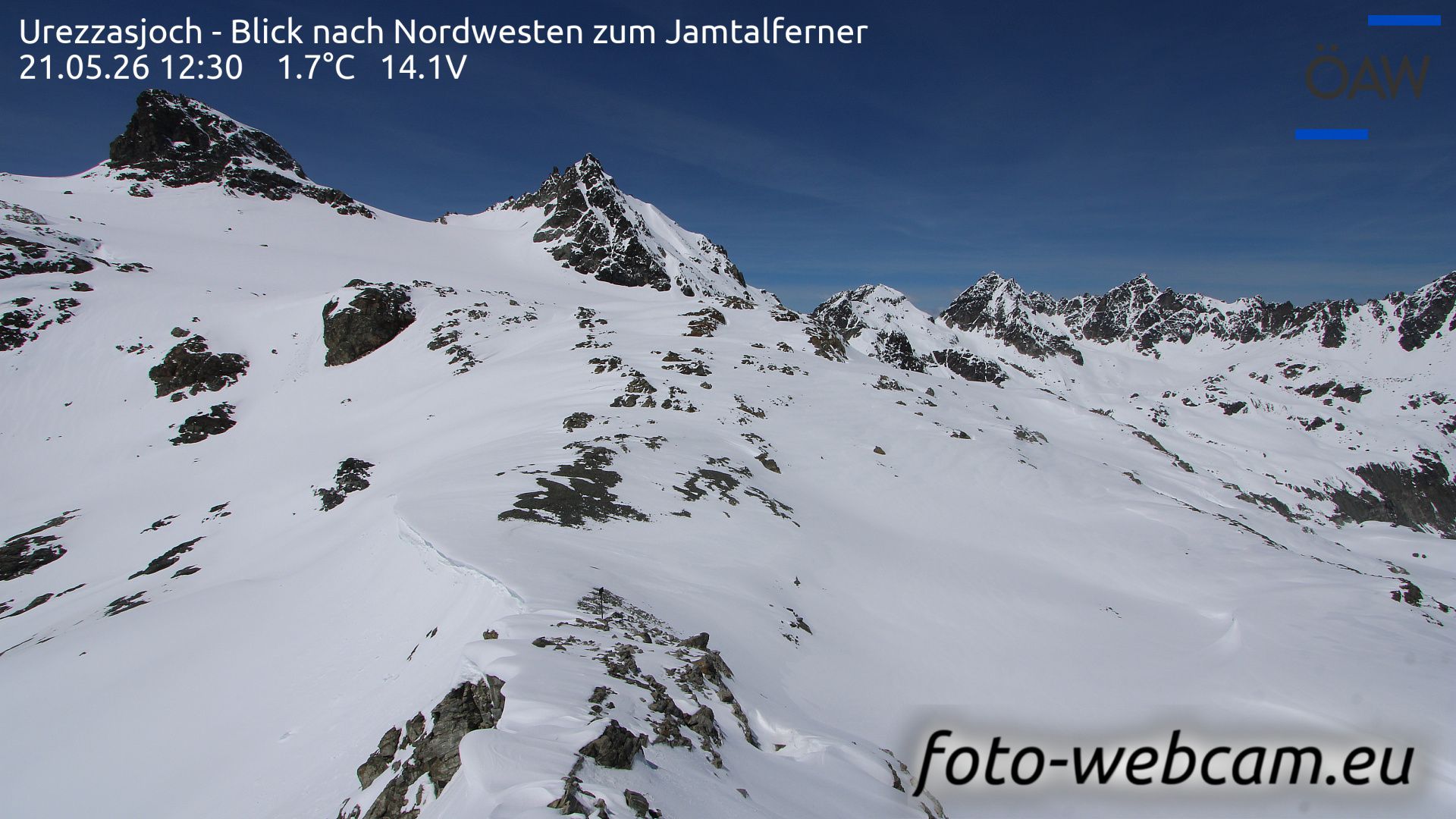 Scuol: Urezzasjoch - Blick nach Nordwesten zum Jamtalferner