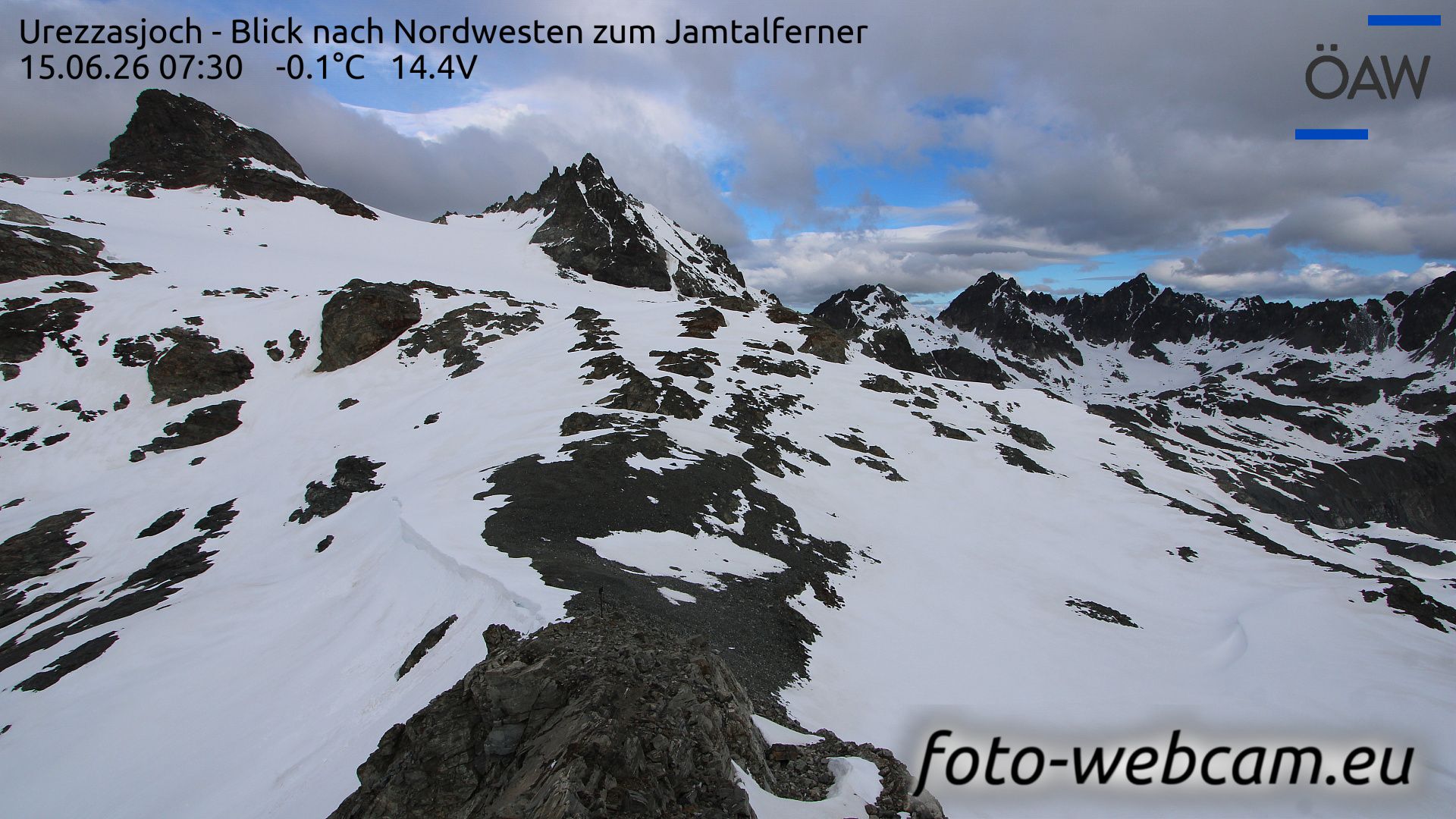Scuol: Urezzasjoch - Blick nach Nordwesten zum Jamtalferner