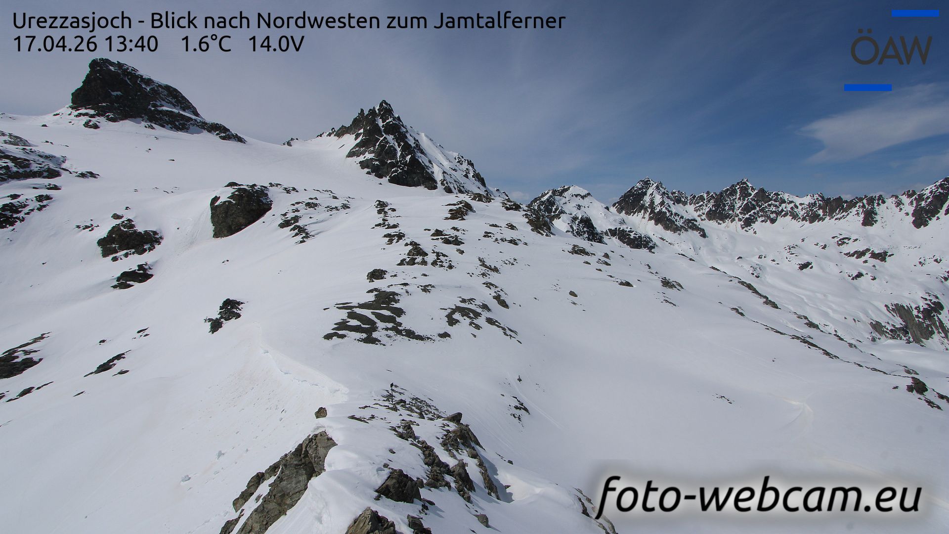 Scuol: Urezzasjoch - Blick nach Nordwesten zum Jamtalferner