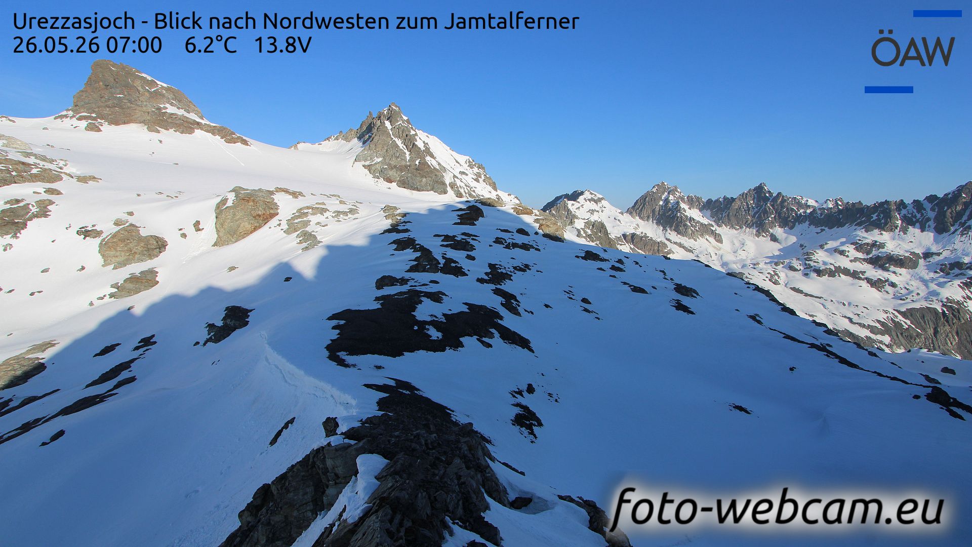 Scuol: Urezzasjoch - Blick nach Nordwesten zum Jamtalferner