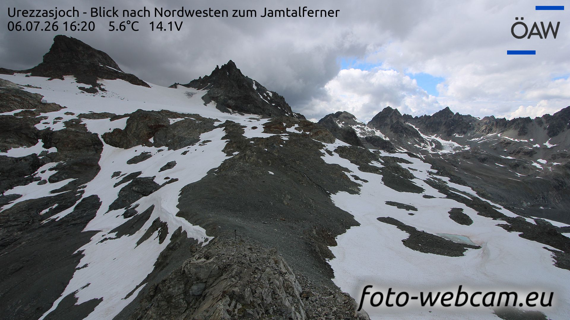 Scuol: Urezzasjoch - Blick nach Nordwesten zum Jamtalferner