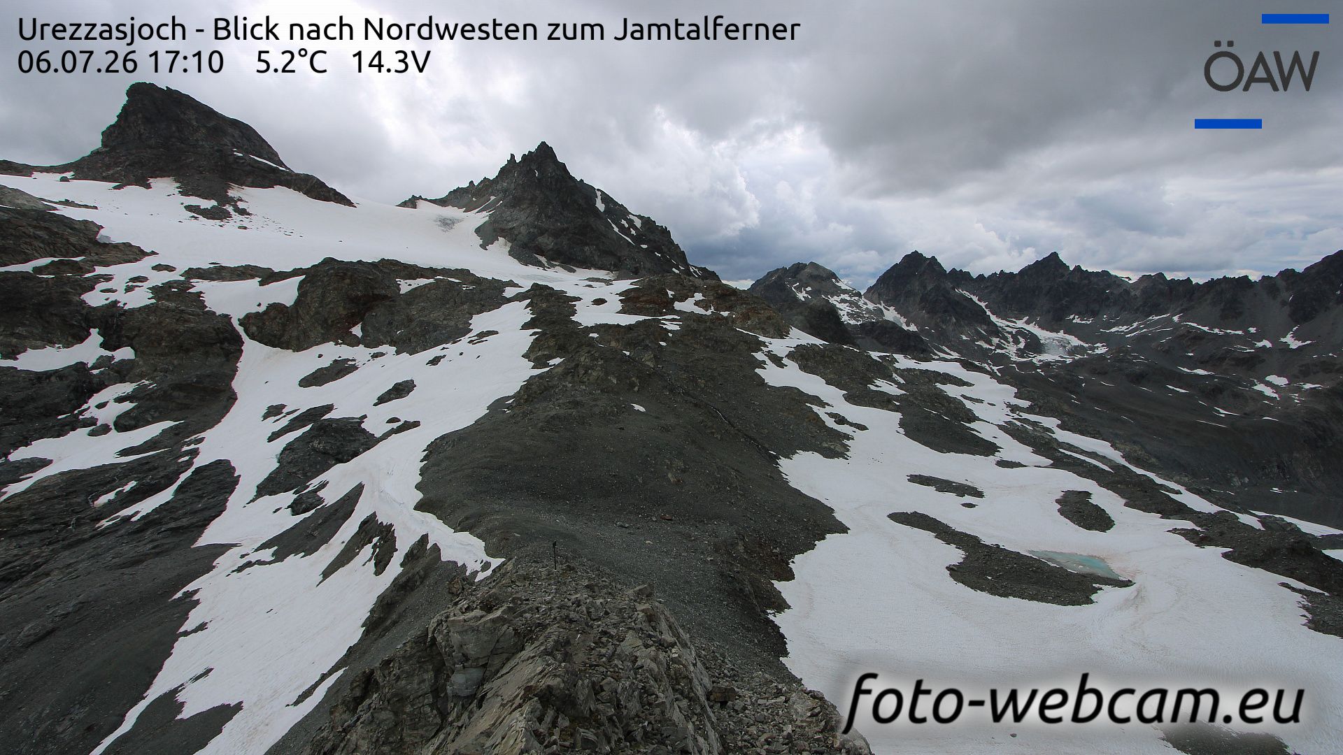 Scuol: Urezzasjoch - Blick nach Nordwesten zum Jamtalferner