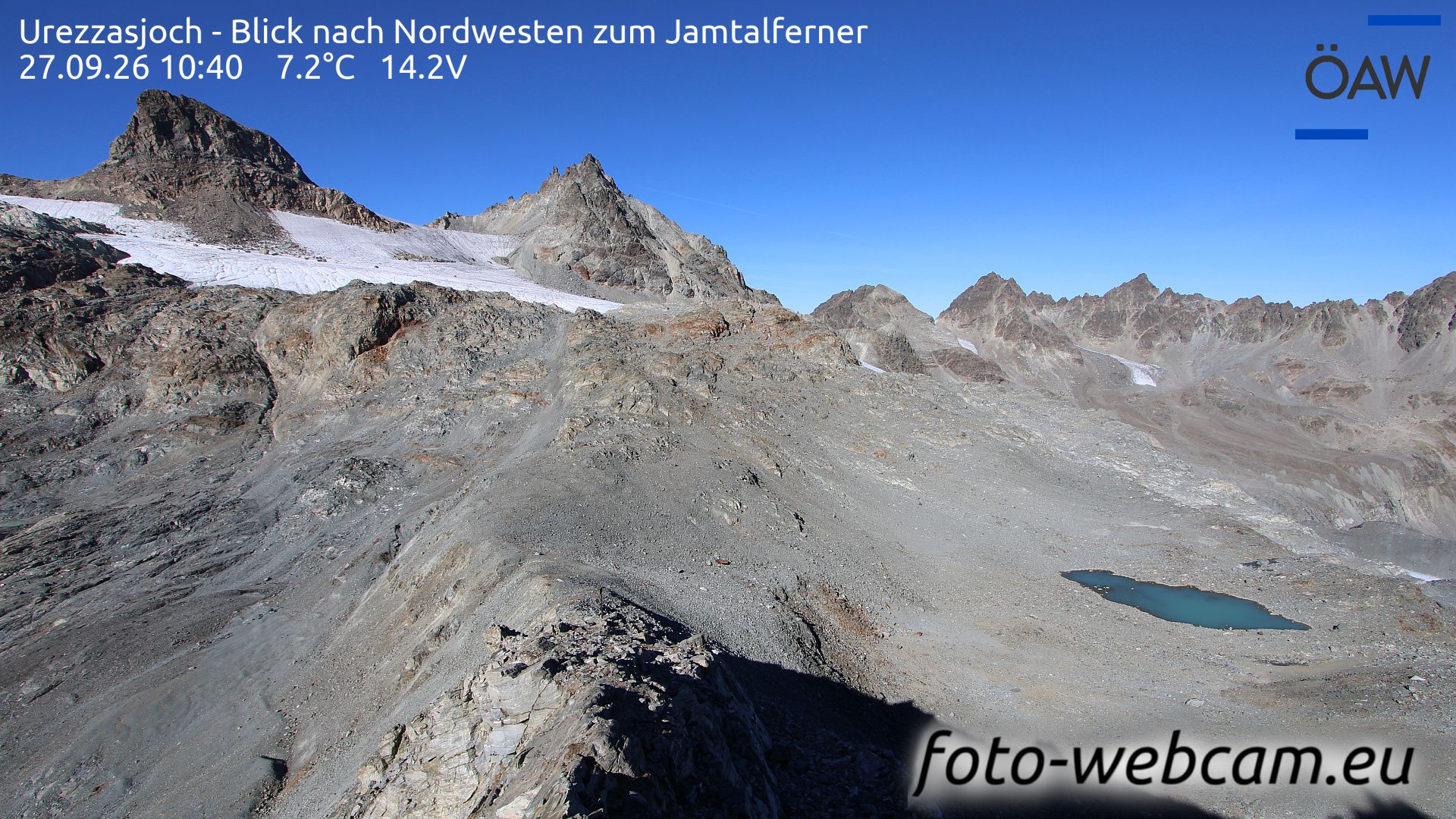 Scuol: Urezzasjoch - Blick nach Nordwesten zum Jamtalferner