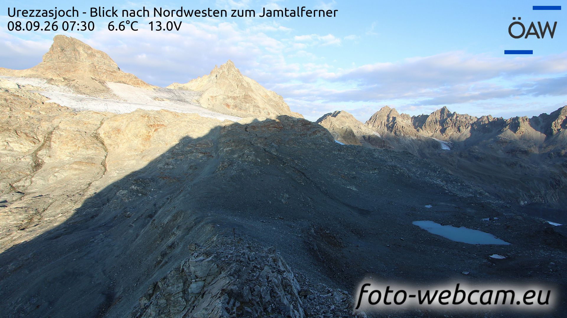 Scuol: Urezzasjoch - Blick nach Nordwesten zum Jamtalferner