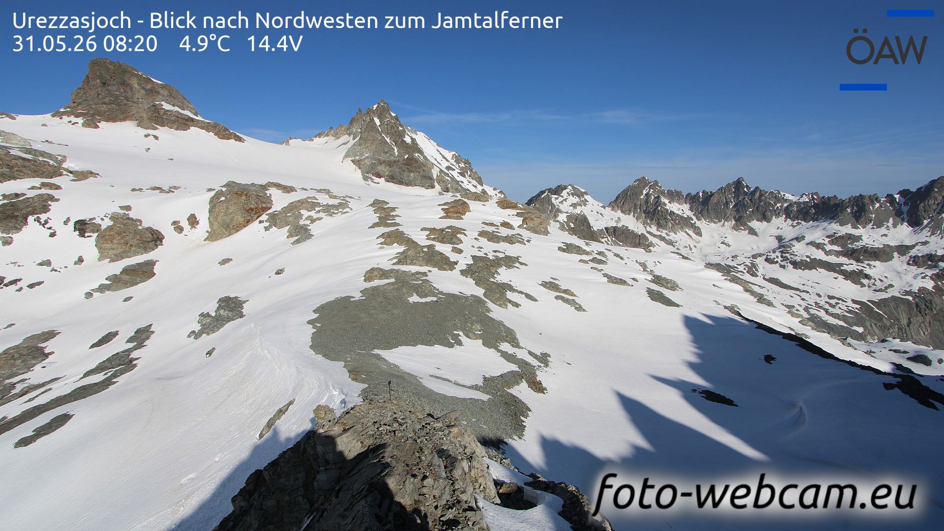 Scuol: Urezzasjoch - Blick nach Nordwesten zum Jamtalferner