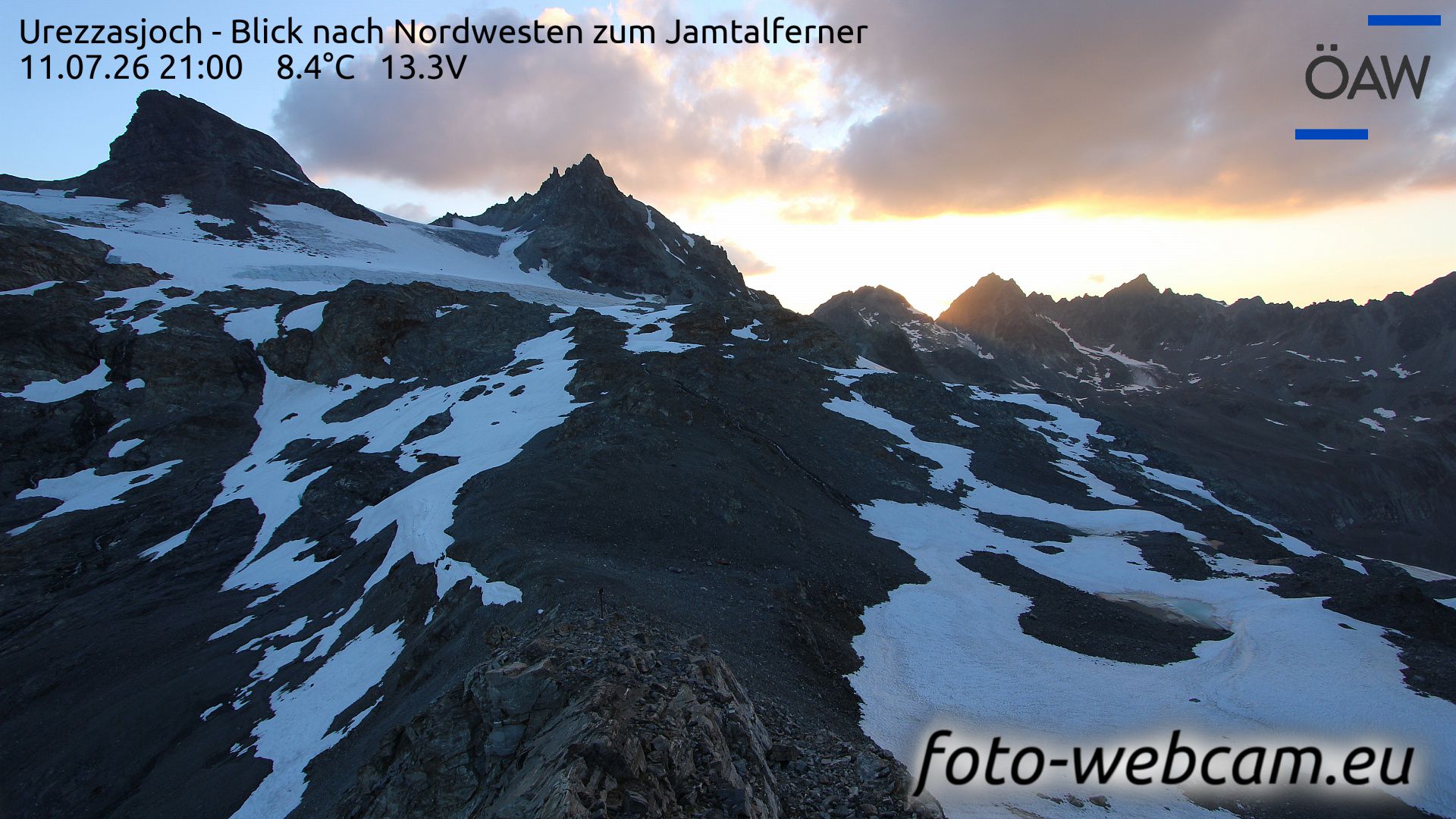 Scuol: Urezzasjoch - Blick nach Nordwesten zum Jamtalferner