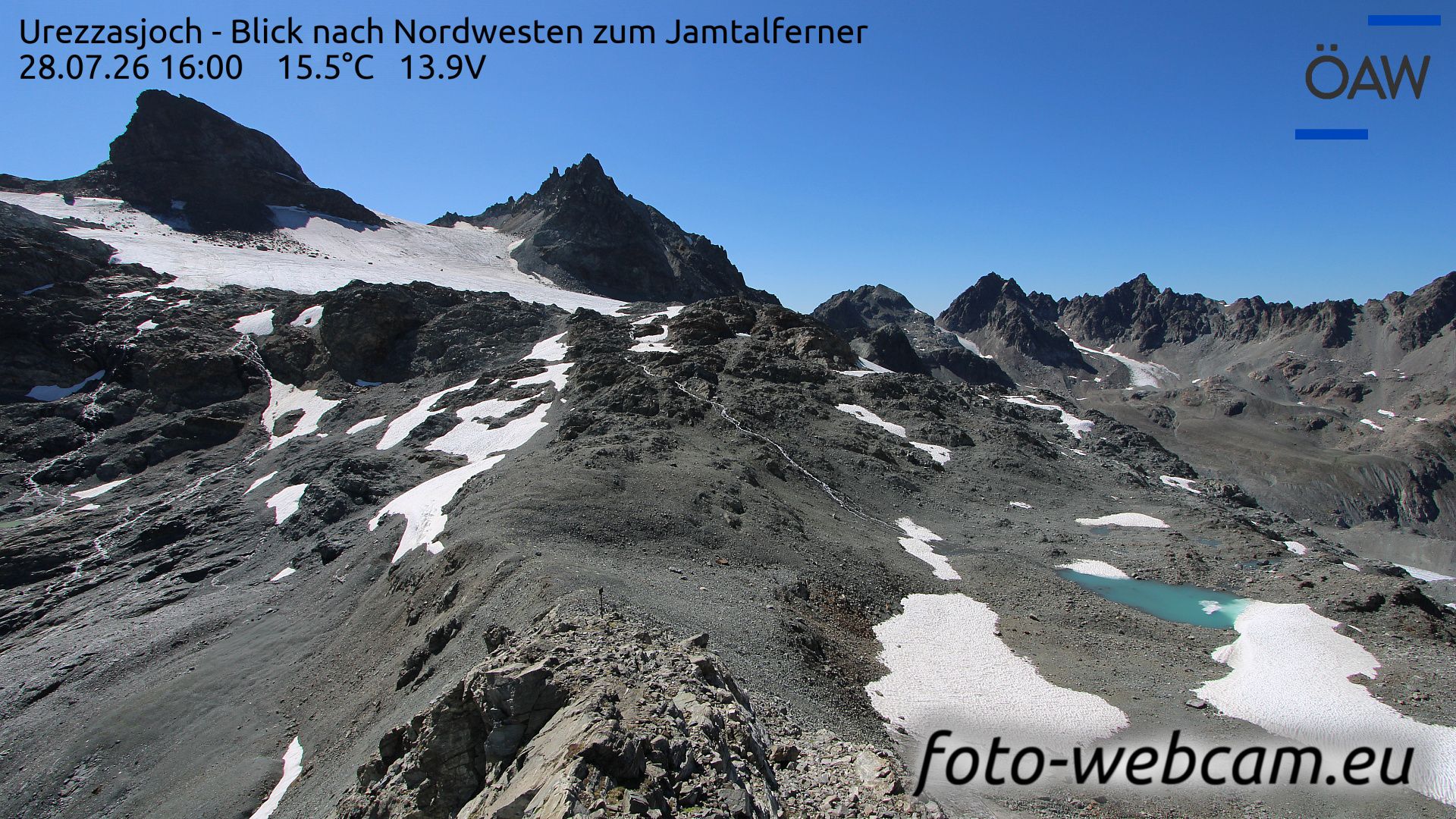Scuol: Urezzasjoch - Blick nach Nordwesten zum Jamtalferner