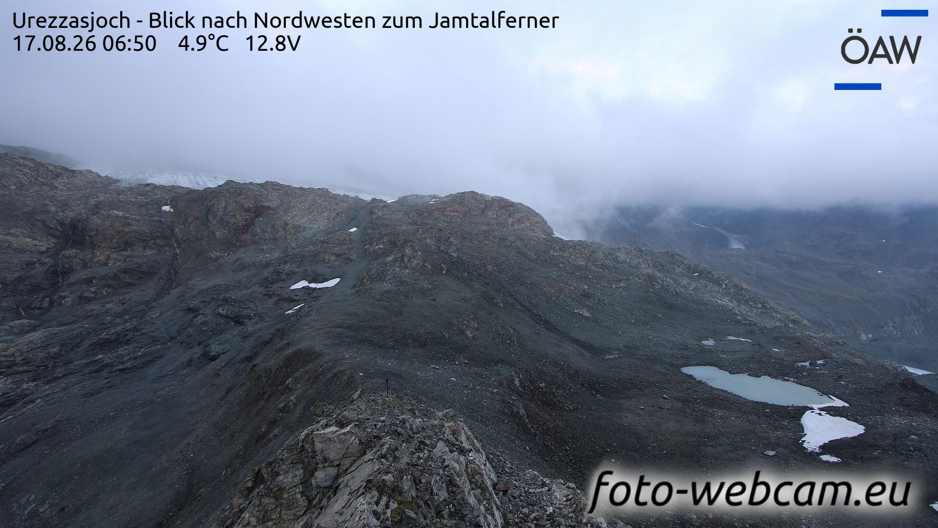 Scuol: Urezzasjoch - Blick nach Nordwesten zum Jamtalferner