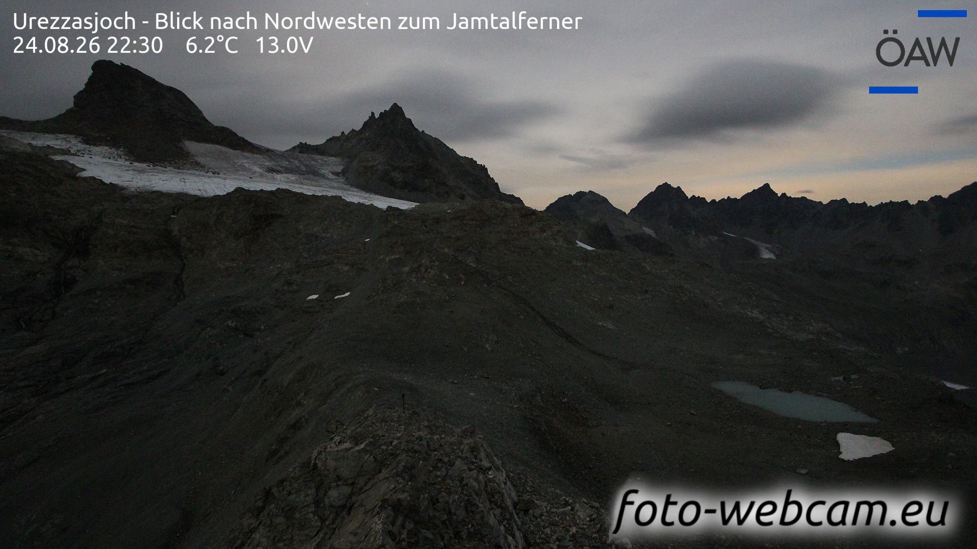 Scuol: Urezzasjoch - Blick nach Nordwesten zum Jamtalferner