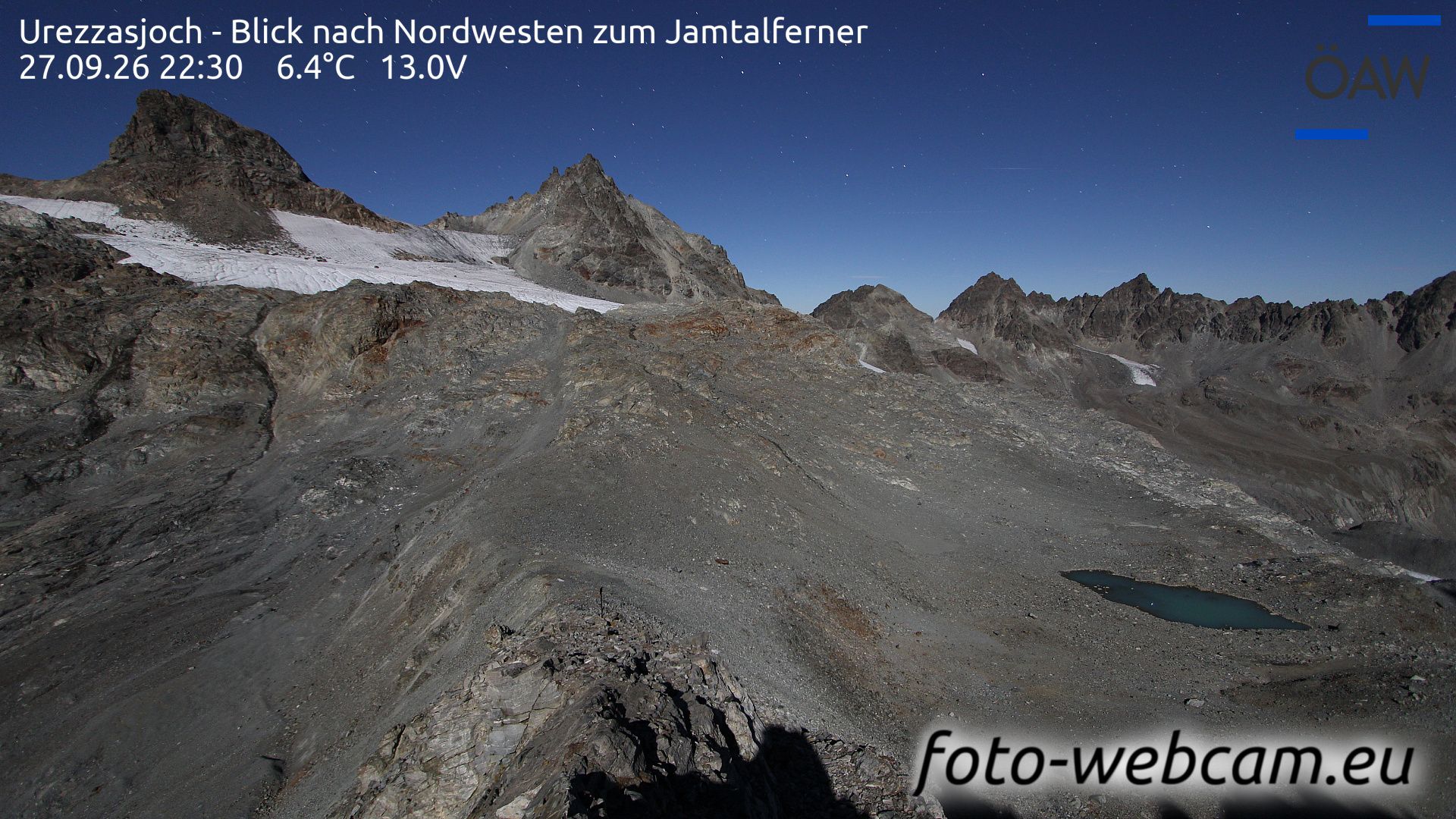Scuol: Urezzasjoch - Blick nach Nordwesten zum Jamtalferner