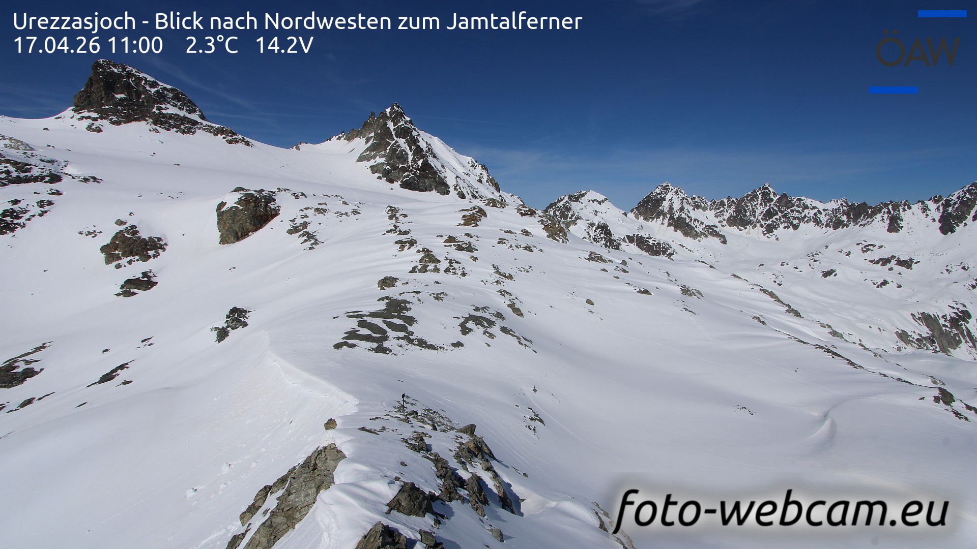 Scuol: Urezzasjoch - Blick nach Nordwesten zum Jamtalferner
