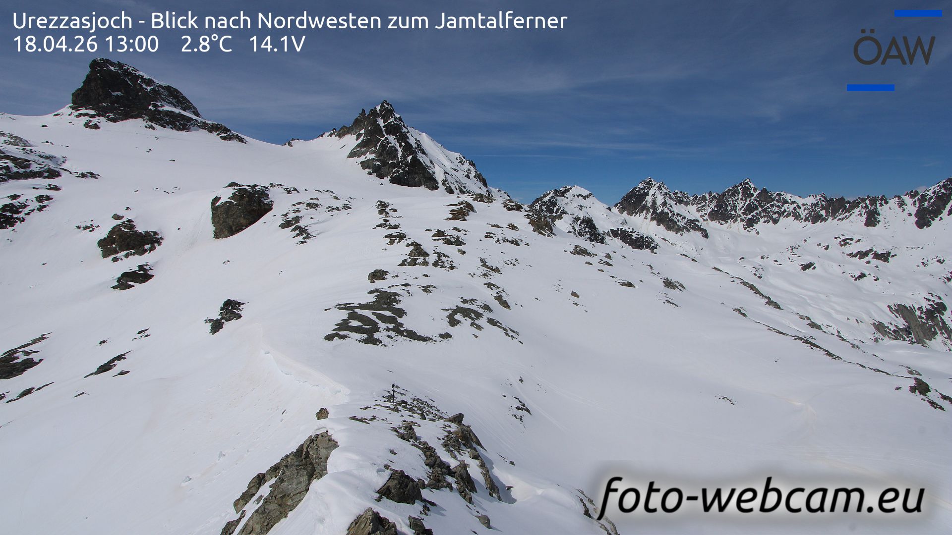 Scuol: Urezzasjoch - Blick nach Nordwesten zum Jamtalferner