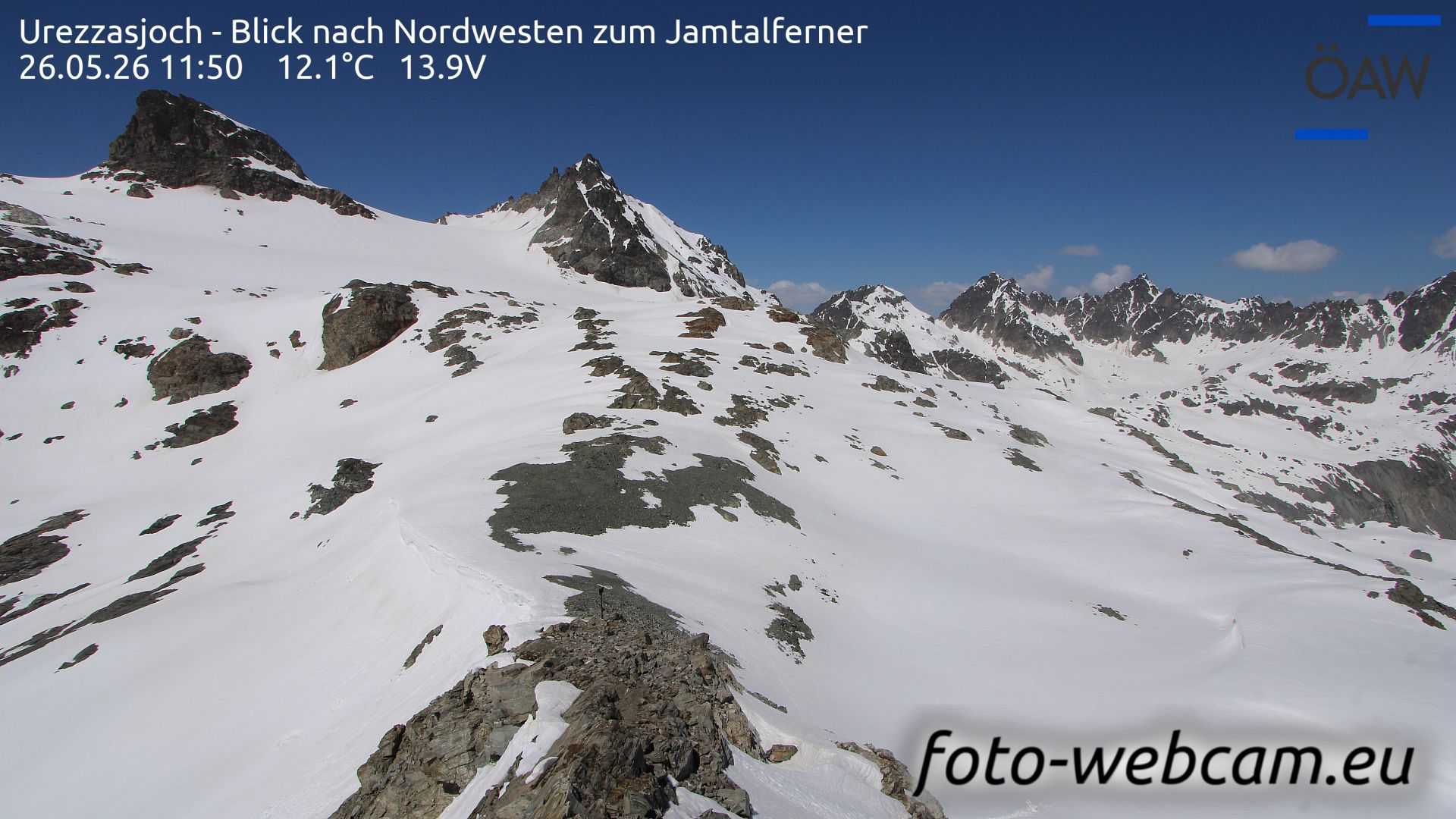 Scuol: Urezzasjoch - Blick nach Nordwesten zum Jamtalferner