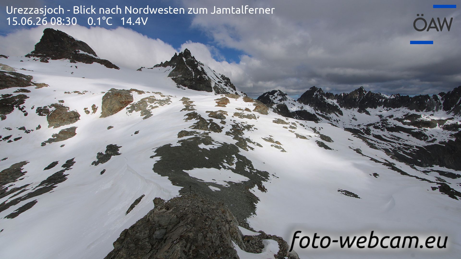 Scuol: Urezzasjoch - Blick nach Nordwesten zum Jamtalferner