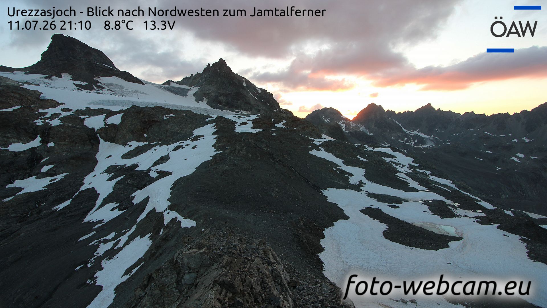 Scuol: Urezzasjoch - Blick nach Nordwesten zum Jamtalferner