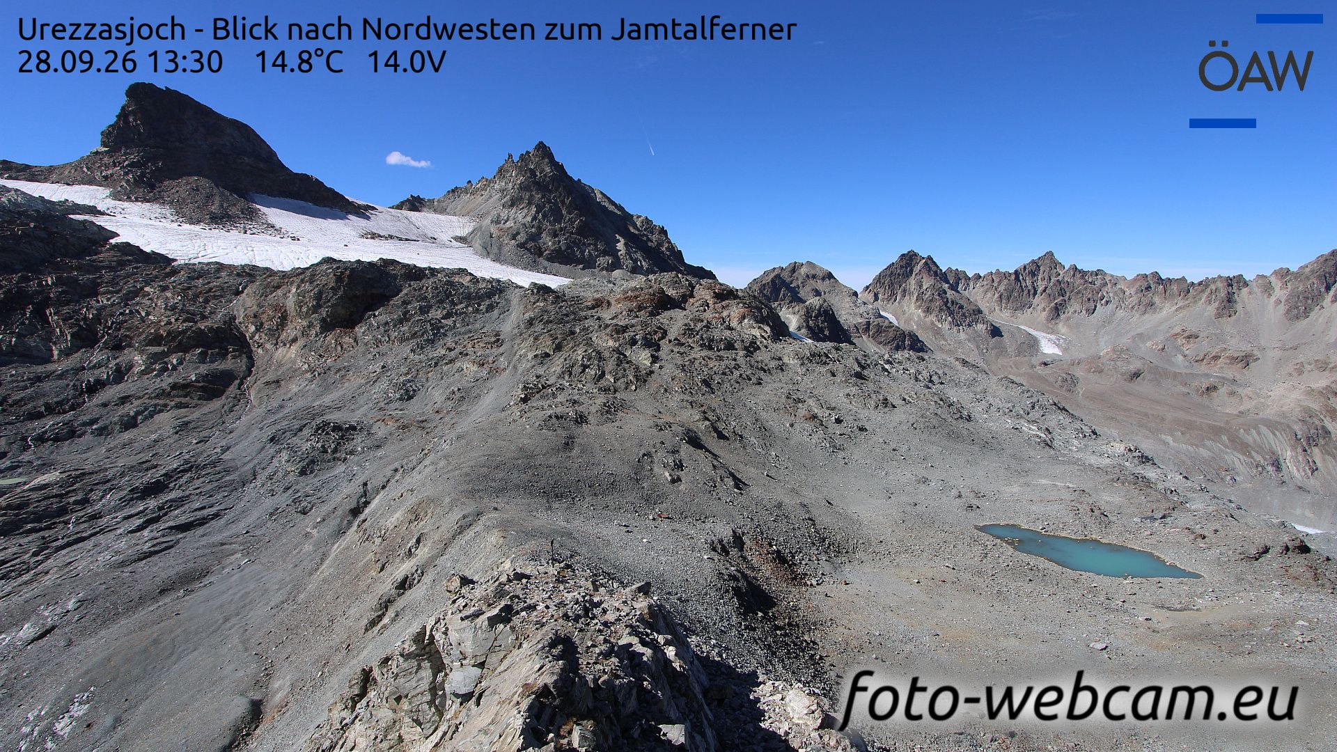 Scuol: Urezzasjoch - Blick nach Nordwesten zum Jamtalferner