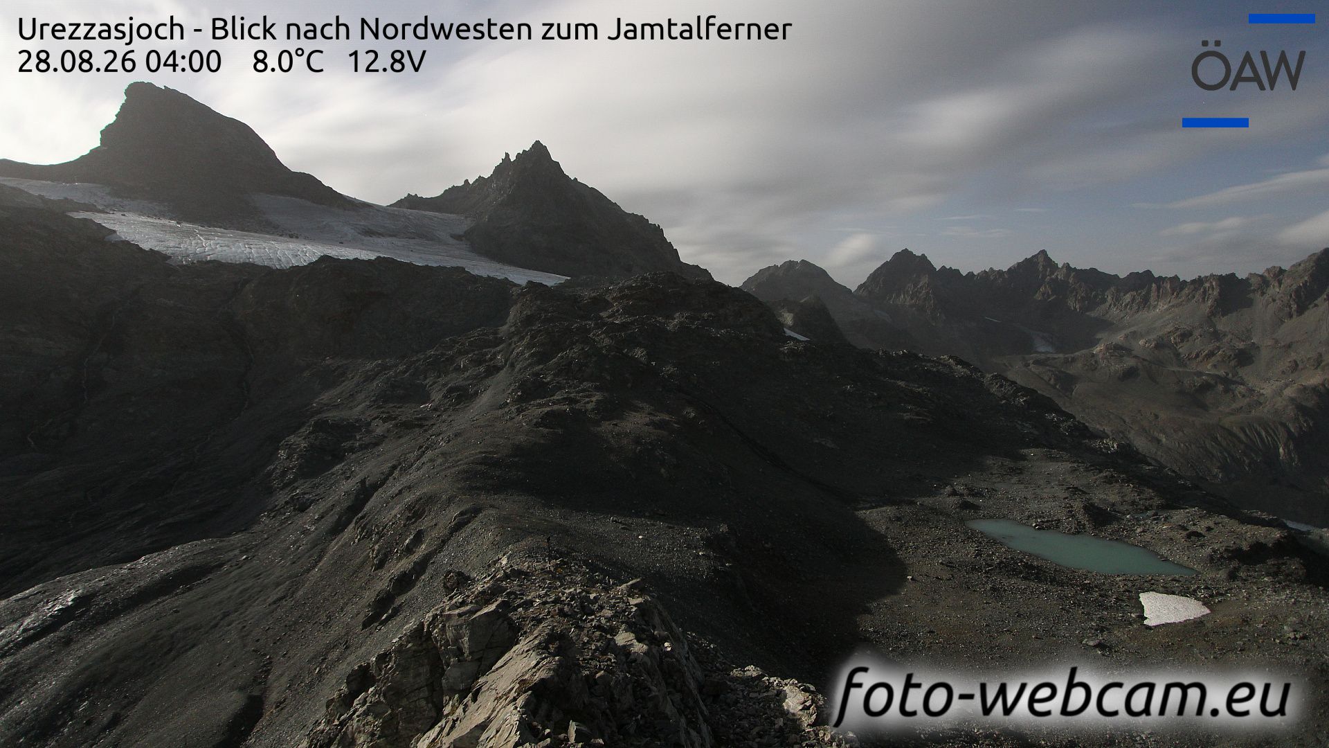 Scuol: Urezzasjoch - Blick nach Nordwesten zum Jamtalferner
