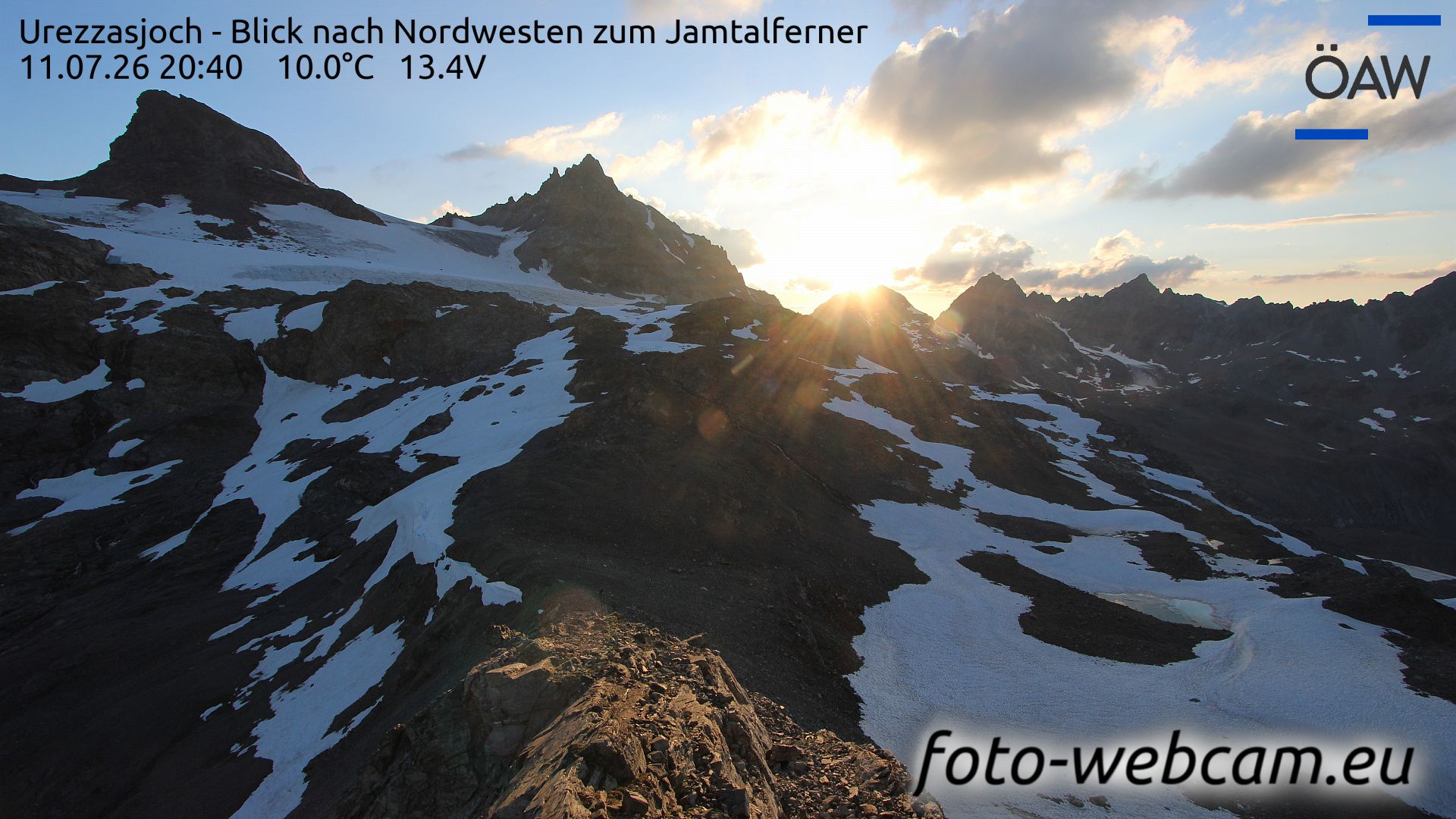 Scuol: Urezzasjoch - Blick nach Nordwesten zum Jamtalferner
