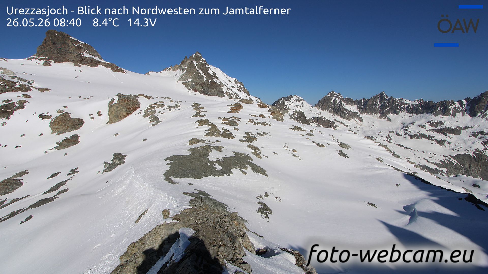 Scuol: Urezzasjoch - Blick nach Nordwesten zum Jamtalferner