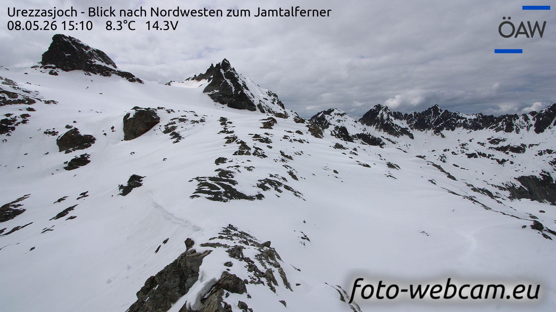Scuol: Urezzasjoch - Blick nach Nordwesten zum Jamtalferner