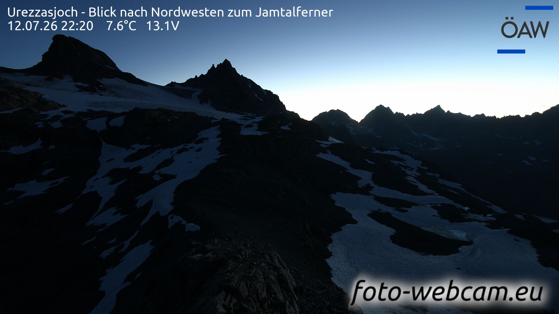 Scuol: Urezzasjoch - Blick nach Nordwesten zum Jamtalferner