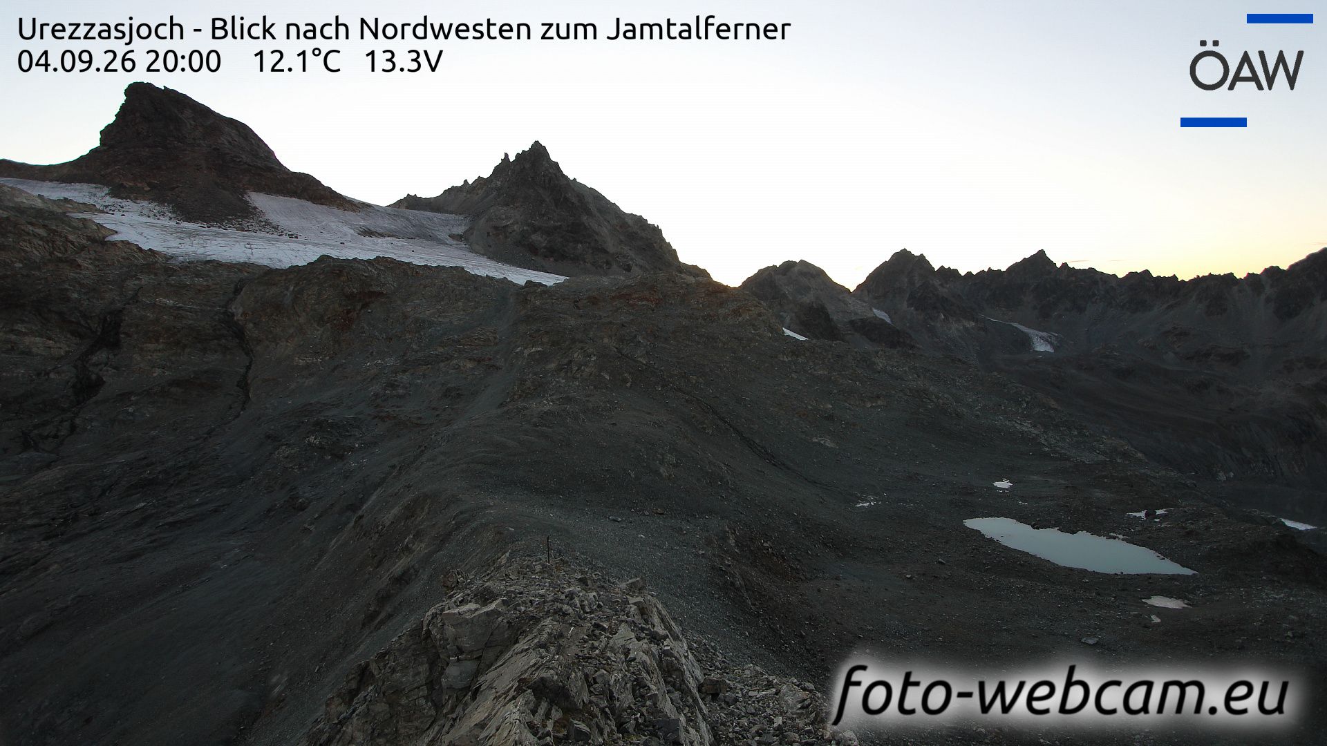 Scuol: Urezzasjoch - Blick nach Nordwesten zum Jamtalferner