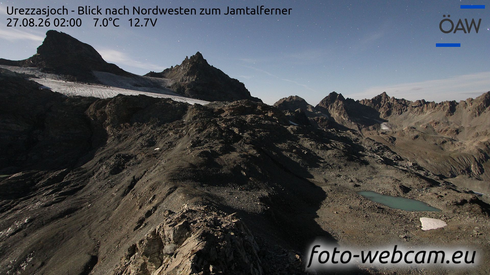 Scuol: Urezzasjoch - Blick nach Nordwesten zum Jamtalferner