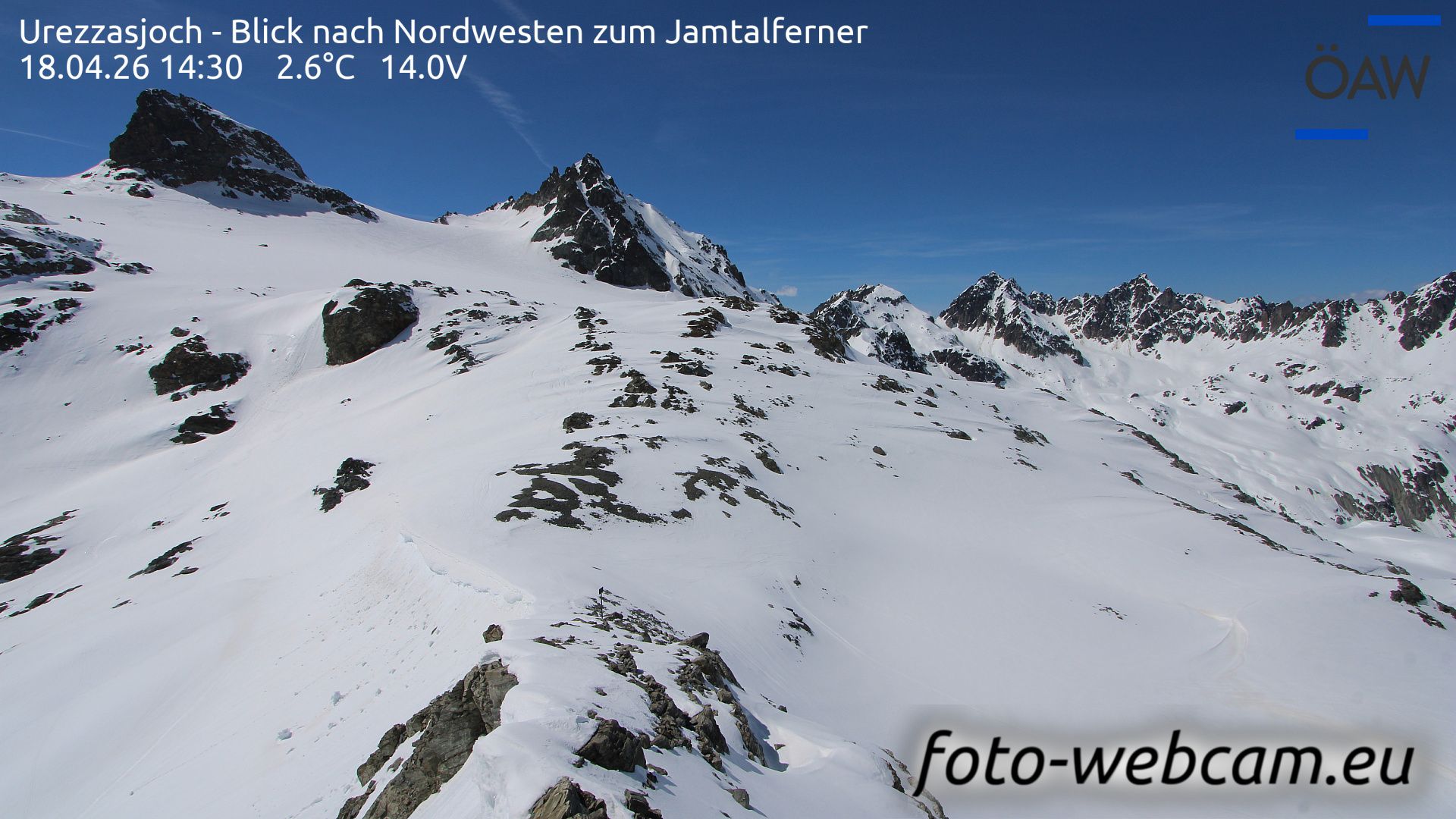 Scuol: Urezzasjoch - Blick nach Nordwesten zum Jamtalferner