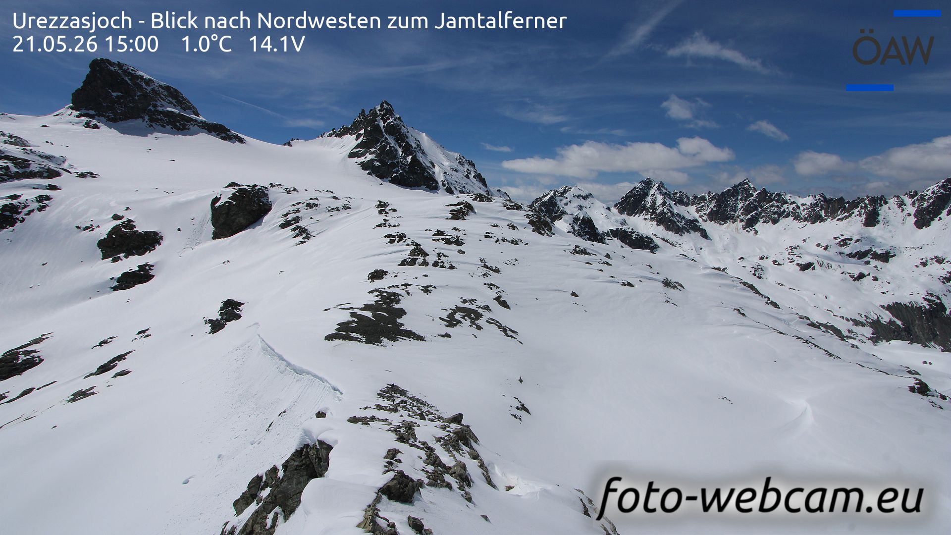 Scuol: Urezzasjoch - Blick nach Nordwesten zum Jamtalferner