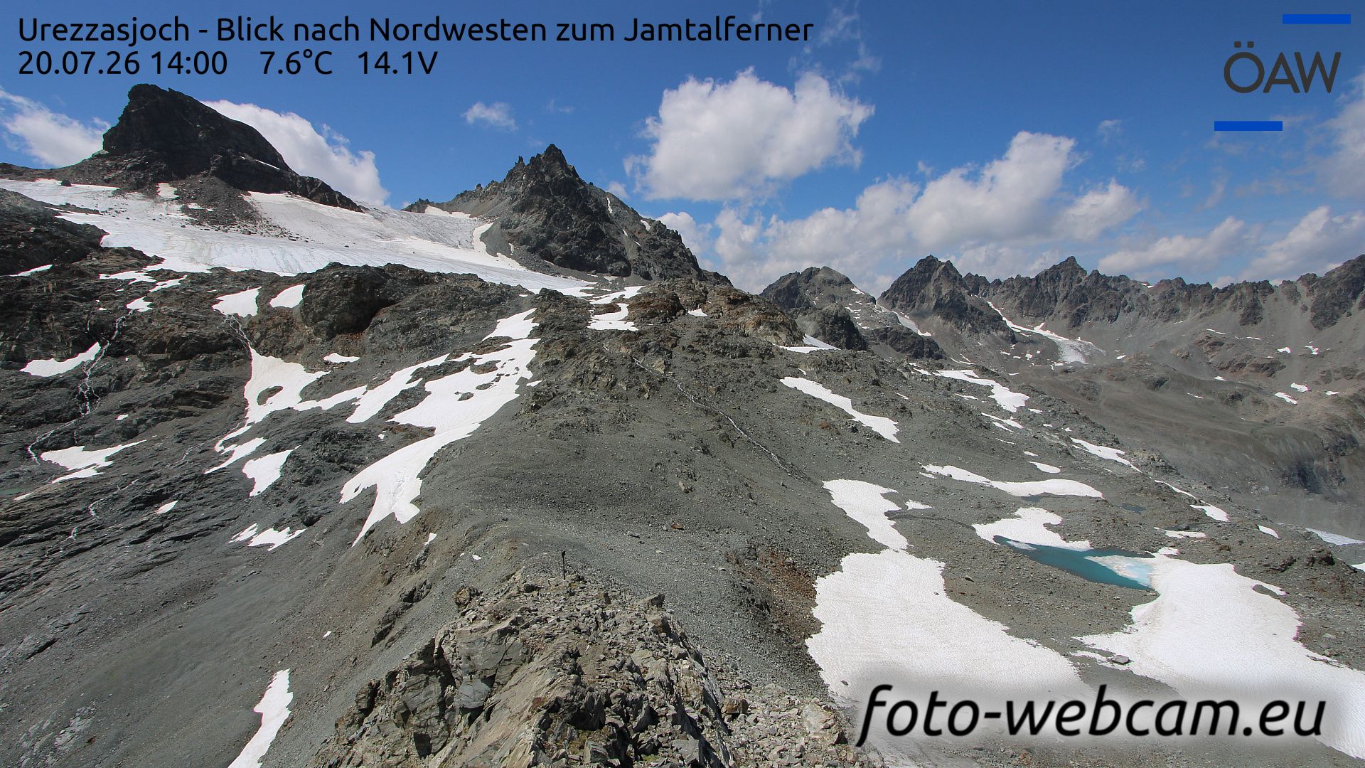 Scuol: Urezzasjoch - Blick nach Nordwesten zum Jamtalferner